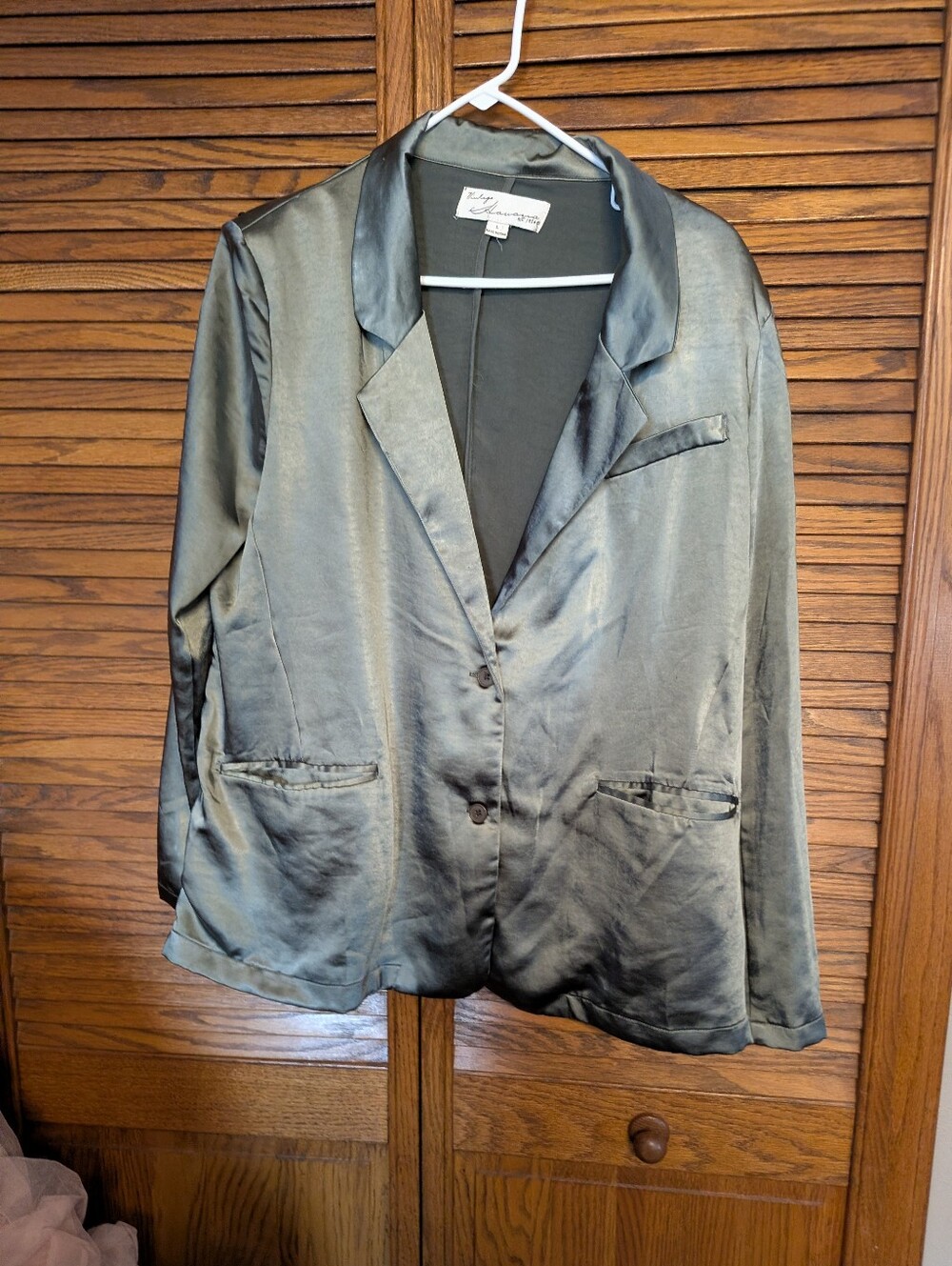 Vintage Havana Silky Sage Green Blazer Women's Size Large‎